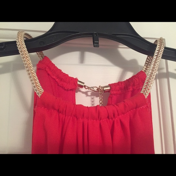 💰⬇️🌺NWT! Dress with beautiful Metal Collar/strap - Picture 2 of 4